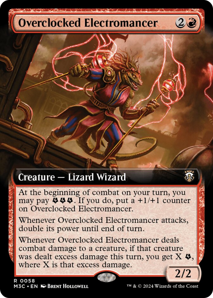 Overclocked Electromancer (Extended Art) (Ripple Foil) [Modern Horizons 3 Commander] | Good Games North