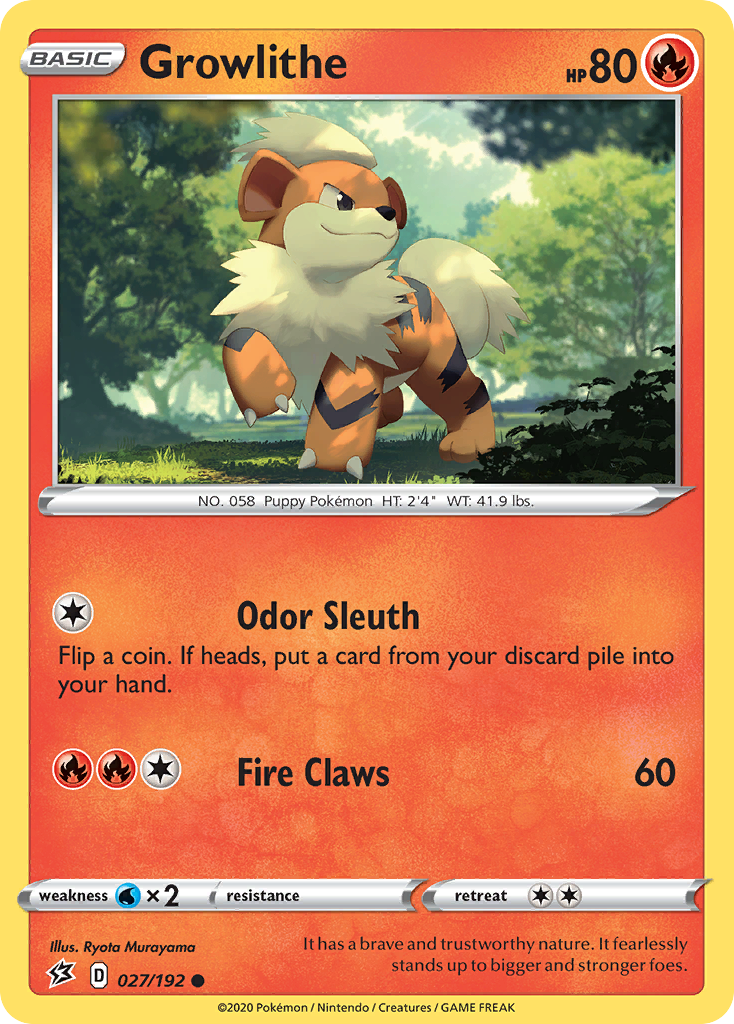 Growlithe (027/192) [Sword & Shield: Rebel Clash] | Good Games North