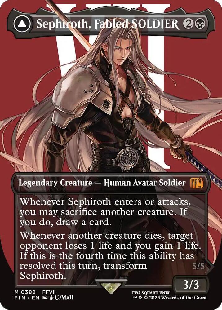Sephiroth, Fabled SOLDIER // Sephiroth, One-Winged Angel 382/309 (FINAL FANTASY)  - Borderless Foil | Good Games North