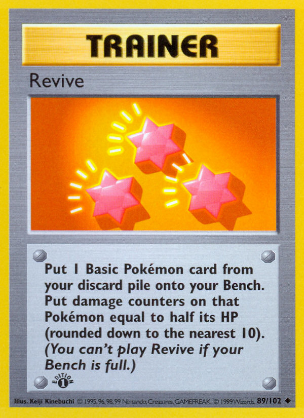 Revive (89/102) (Shadowless) [Base Set 1st Edition] | Good Games North