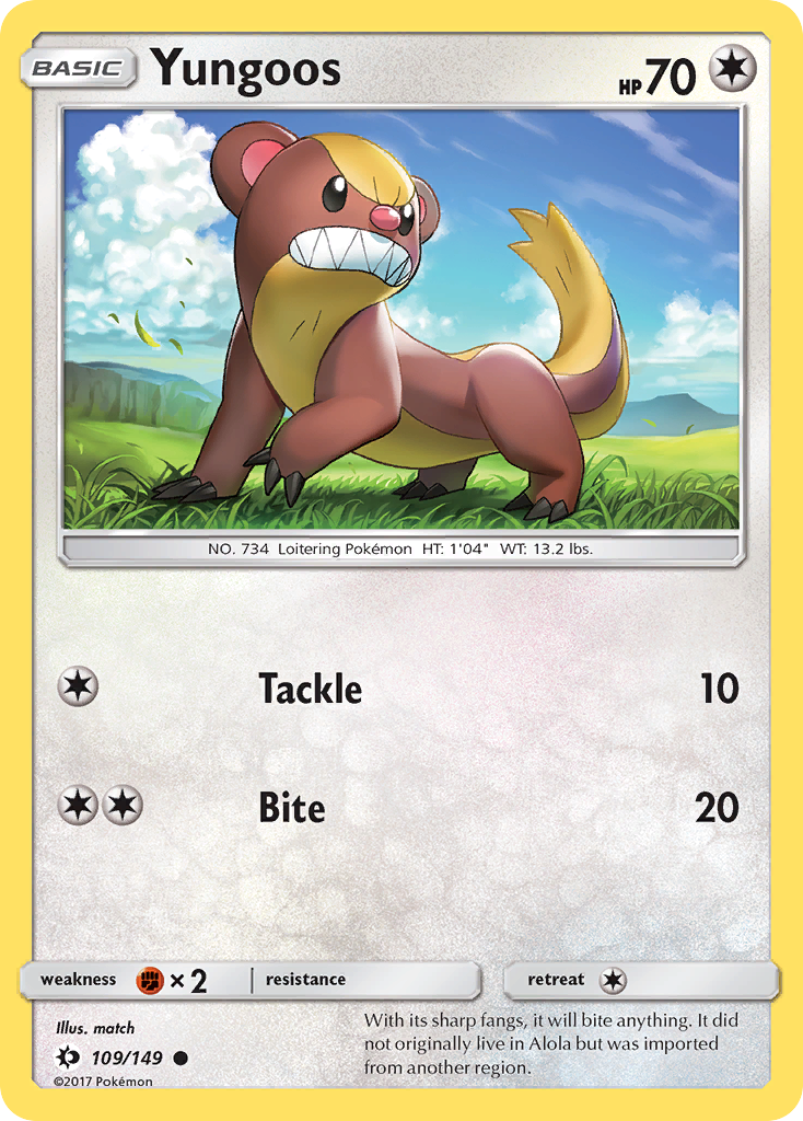 Yungoos (109/149) [Sun & Moon: Base Set] | Good Games North