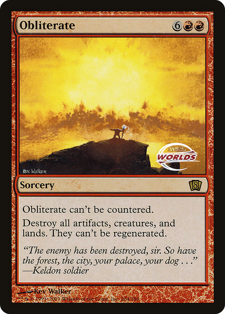 Obliterate (World Championship 2003) [Oversize Cards] | Good Games North