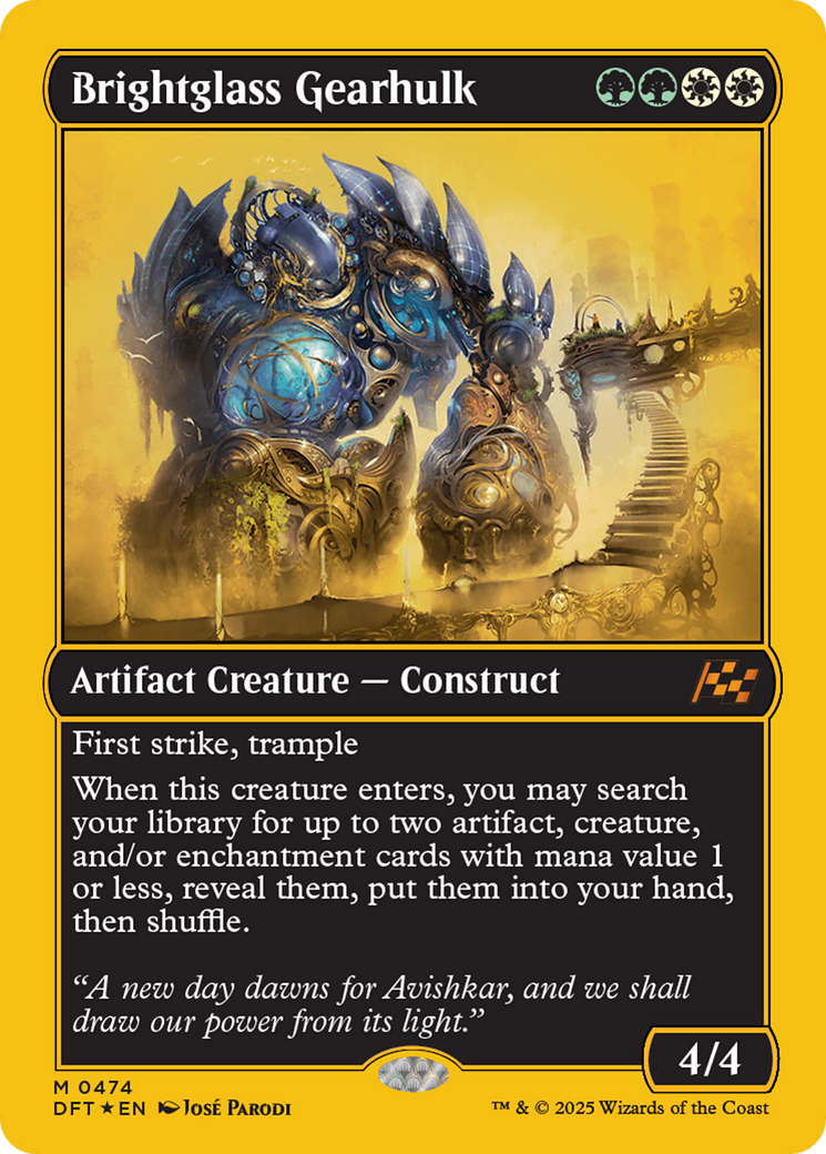 Brightglass Gearhulk (First-Place Foil) [Aetherdrift] | Good Games North