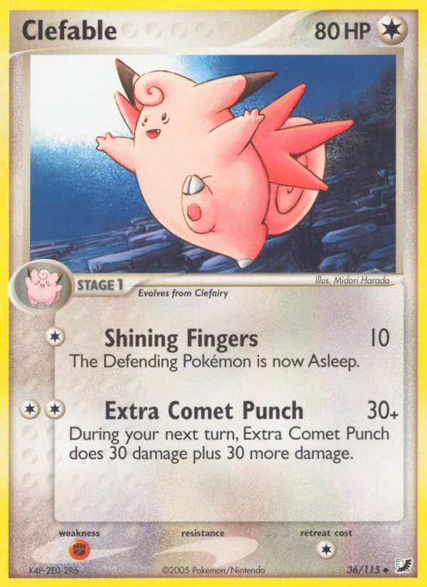 Clefable (36/115) [EX: Unseen Forces] | Good Games North