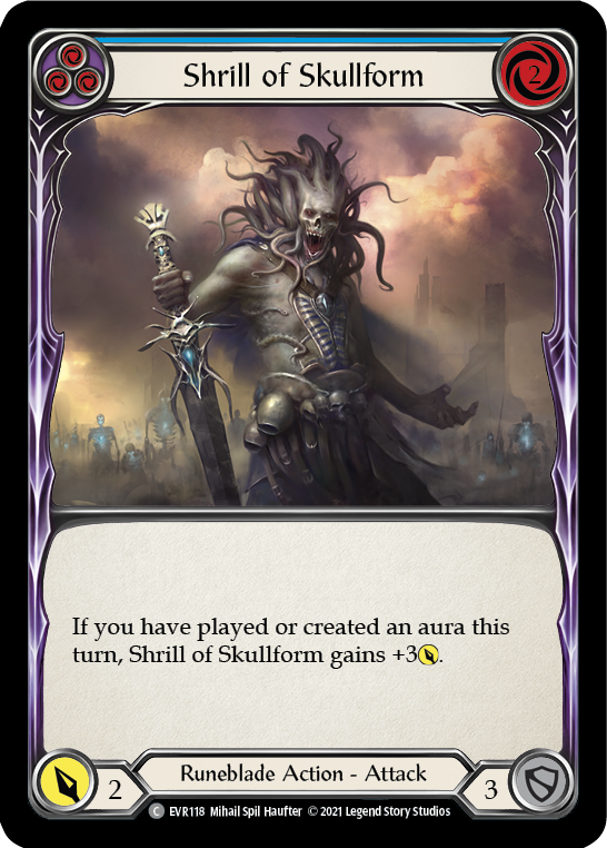 Shrill of Skullform (Blue) [EVR118] (Everfest)  1st Edition Rainbow Foil | Good Games North