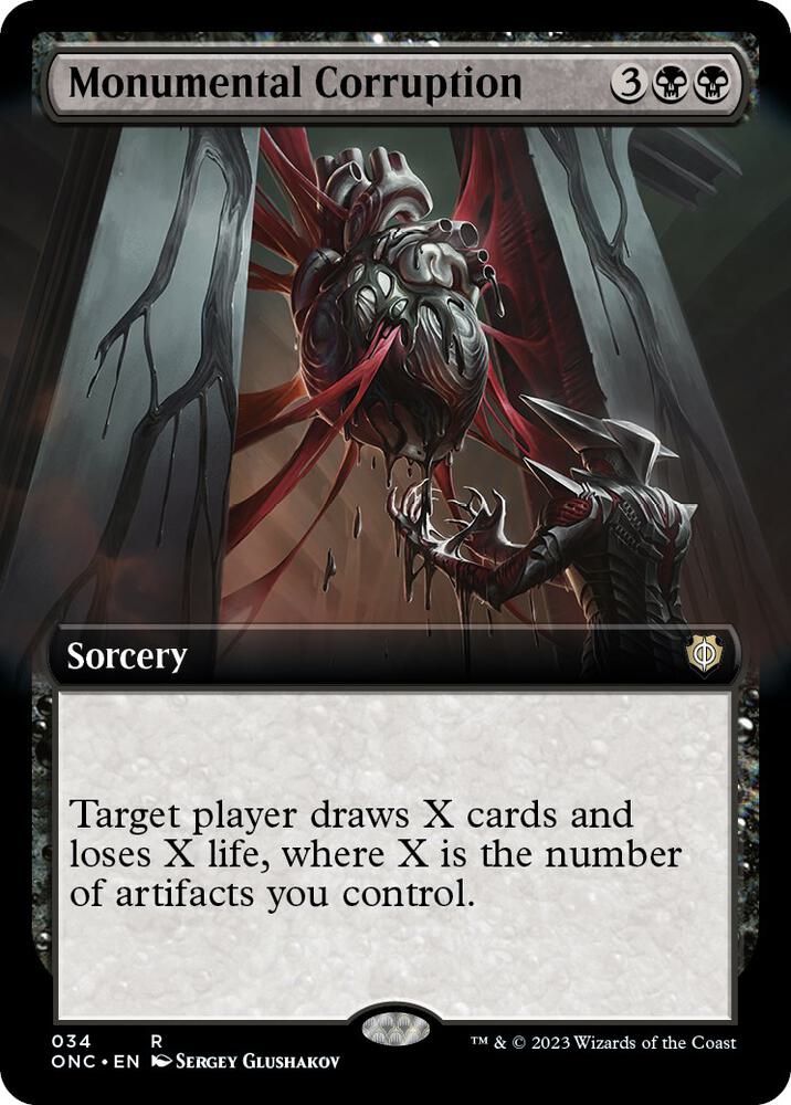 Monumental Corruption 34 (Commander: Phyrexia: All Will Be One)  - Extended Art | Good Games North