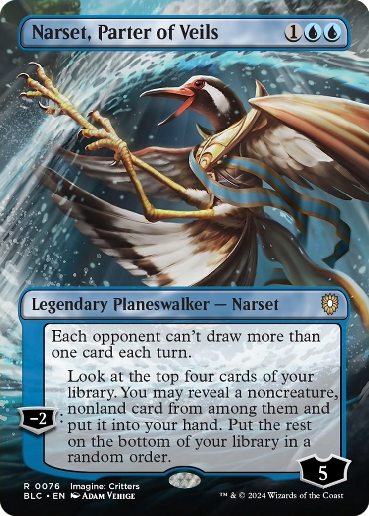 Narset, Parter of Veils (Borderless) [Bloomburrow Commander] | Good Games North