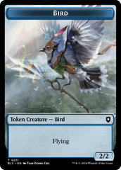 Bird (011) // Fish Double-Sided Token [Bloomburrow Commander Tokens] | Good Games North