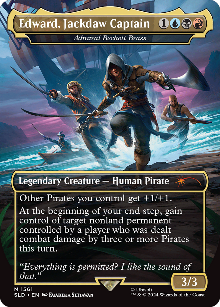 Edward, Jackdaw Captain - Admiral Beckett Brass (Rainbow Foil) [Secret Lair Drop Series] | Good Games North