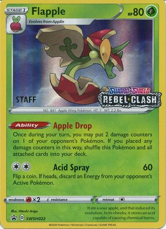Flapple (SWSH022) (Staff Prerelease Promo) [Sword & Shield: Black Star Promos] | Good Games North