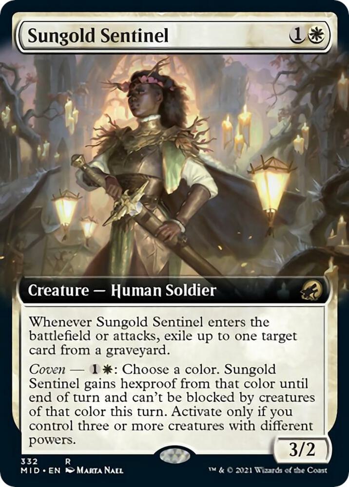 Sungold Sentinel Extended Art (Innistrad: Midnight Hunt)  - Foil | Good Games North
