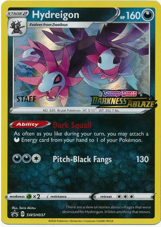 Hydreigon (SWSH037) (Staff Prerelease Promo) [Sword & Shield: Black Star Promos] | Good Games North