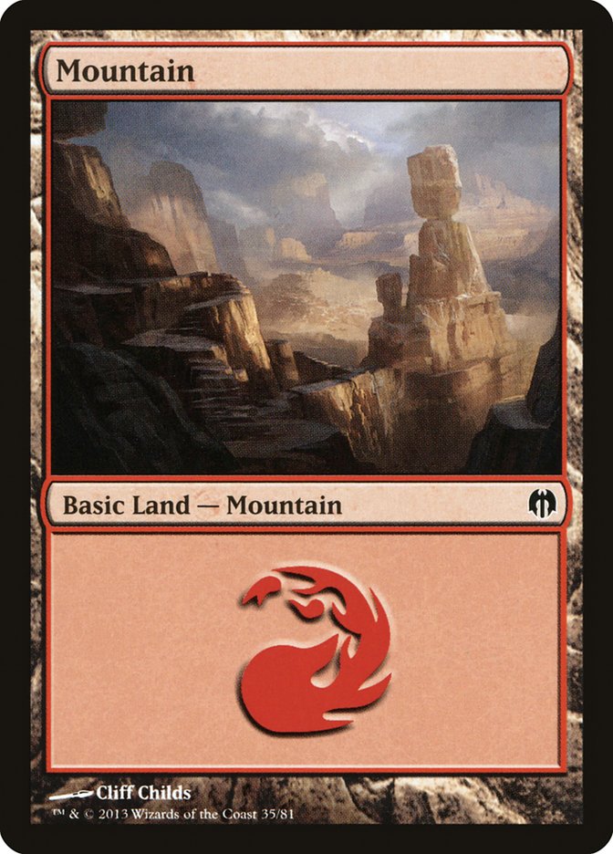 Mountain (35) [Duel Decks: Heroes vs. Monsters] | Good Games North