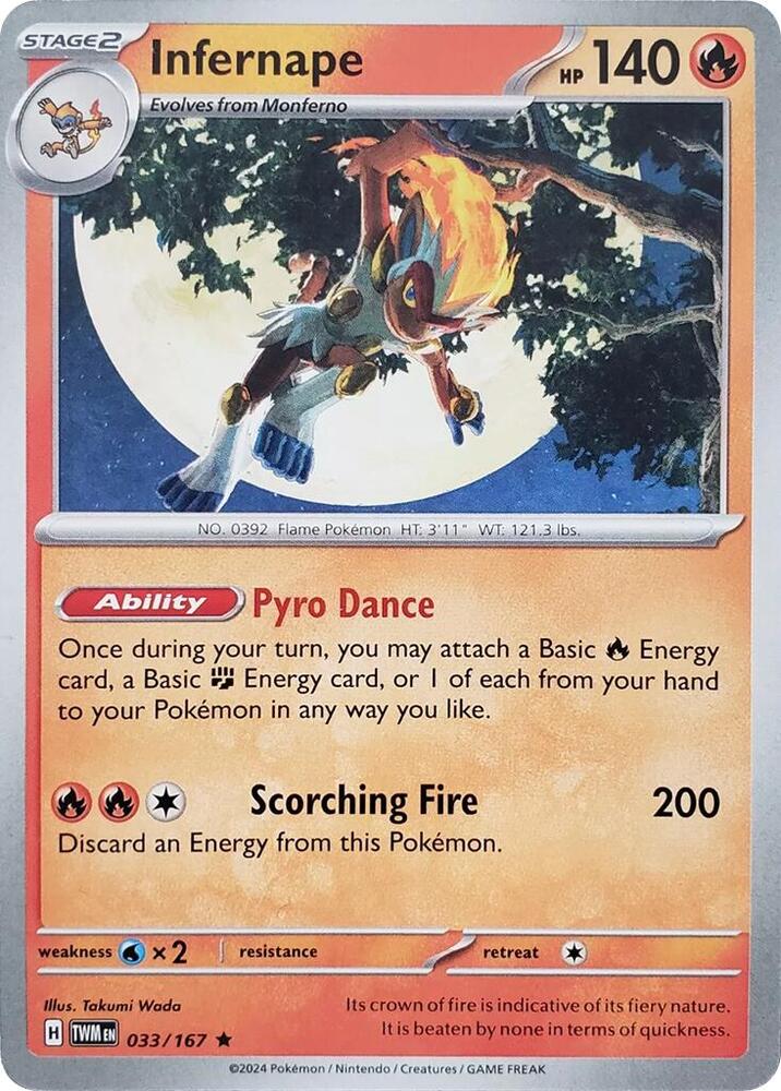 Infernape (033/167) (Theme Deck Exclusive) [Scarlet & Violet: Twilight Masquerade] | Good Games North
