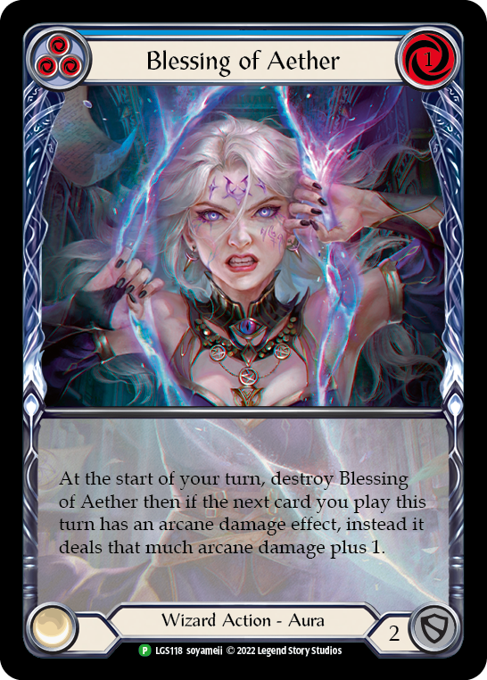 Blessing of Aether (Blue) [LGS118] (Promo)  Rainbow Foil | Good Games North