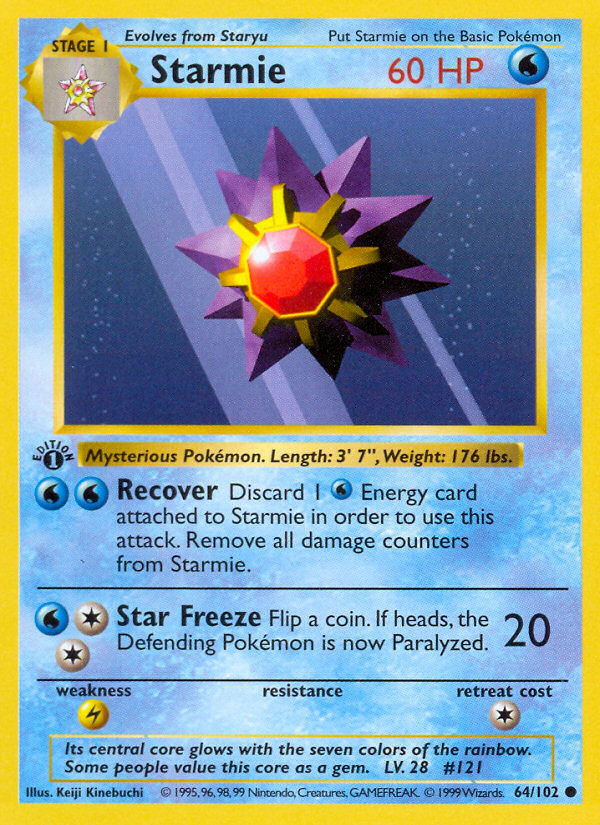 Starmie (64/102) (Shadowless) [Base Set 1st Edition] | Good Games North