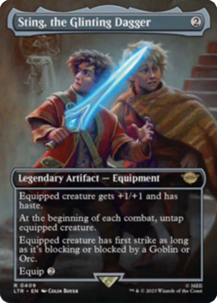 Sting, the Glinting Dagger (Borderless Alternate Art) [The Lord of the Rings: Tales of Middle-Earth] | Good Games North