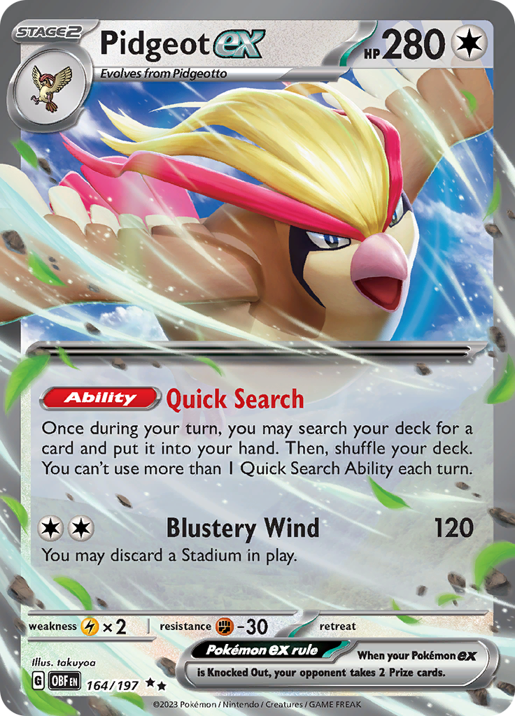 Pidgeot ex (164/197) [Scarlet & Violet: Obsidian Flames] | Good Games North