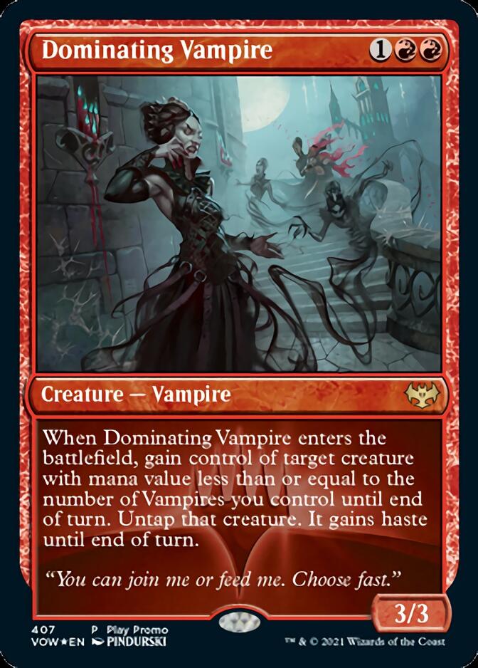 Dominating Vampire (Play Promo) [Innistrad: Crimson Vow Promos] | Good Games North