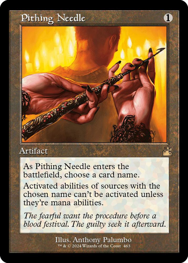 Pithing Needle Retro Frame (Ravnica Remastered)  - Foil | Good Games North