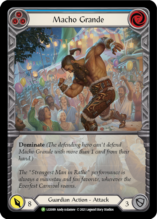 Macho Grande (Blue) [LGS089] (Promo)  Rainbow Foil | Good Games North