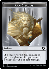 Ajani Steadfast Emblem // Wizard Double-Sided Token [Commander Masters Tokens] | Good Games North