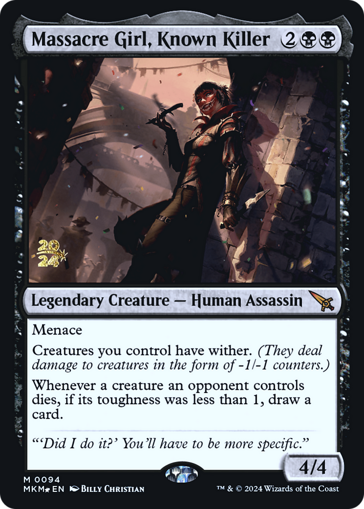 Massacre Girl, Known Killer [Murders at Karlov Manor Prerelease Promos] | Good Games North