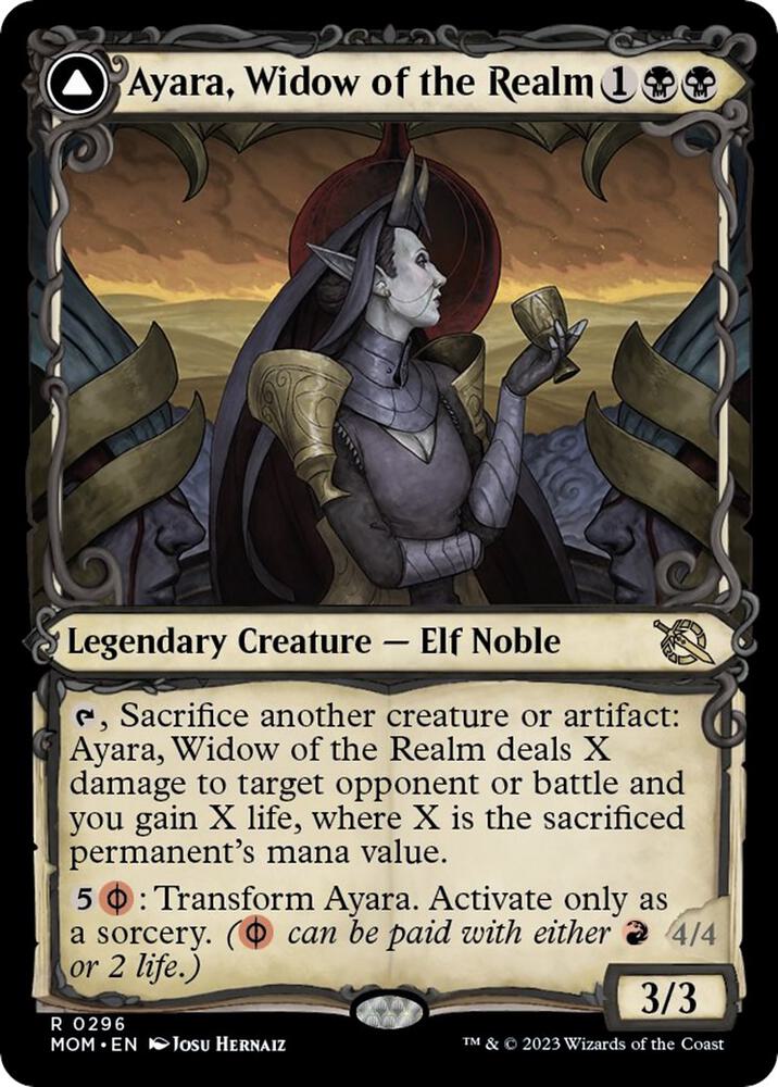 Ayara, Widow of the Realm // Ayara, Furnace Queen 296/291 (March of the Machine)  - Showcase | Good Games North