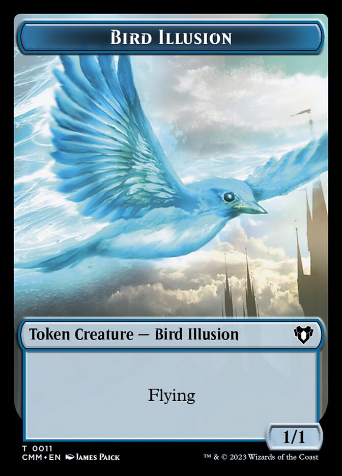 Treasure // Bird Illusion Double-Sided Token [Commander Masters Tokens] | Good Games North