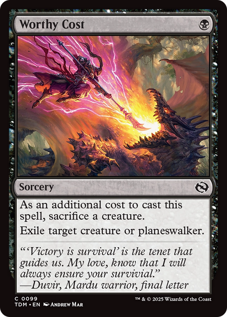 Worthy Cost [Tarkir: Dragonstorm] | Good Games North