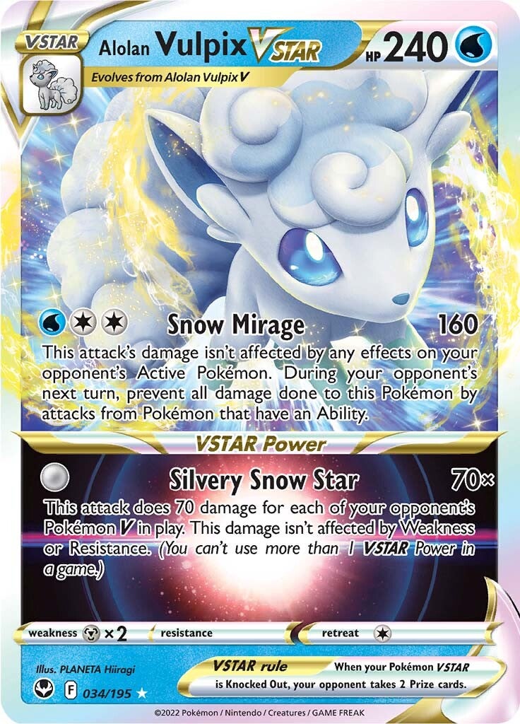 Alolan Vulpix VSTAR (034/195) [Sword & Shield: Silver Tempest] | Good Games North