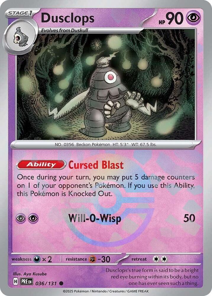 Dusclops (036/131) (Poke Ball Pattern) [Scarlet & Violet: Prismatic Evolutions] | Good Games North
