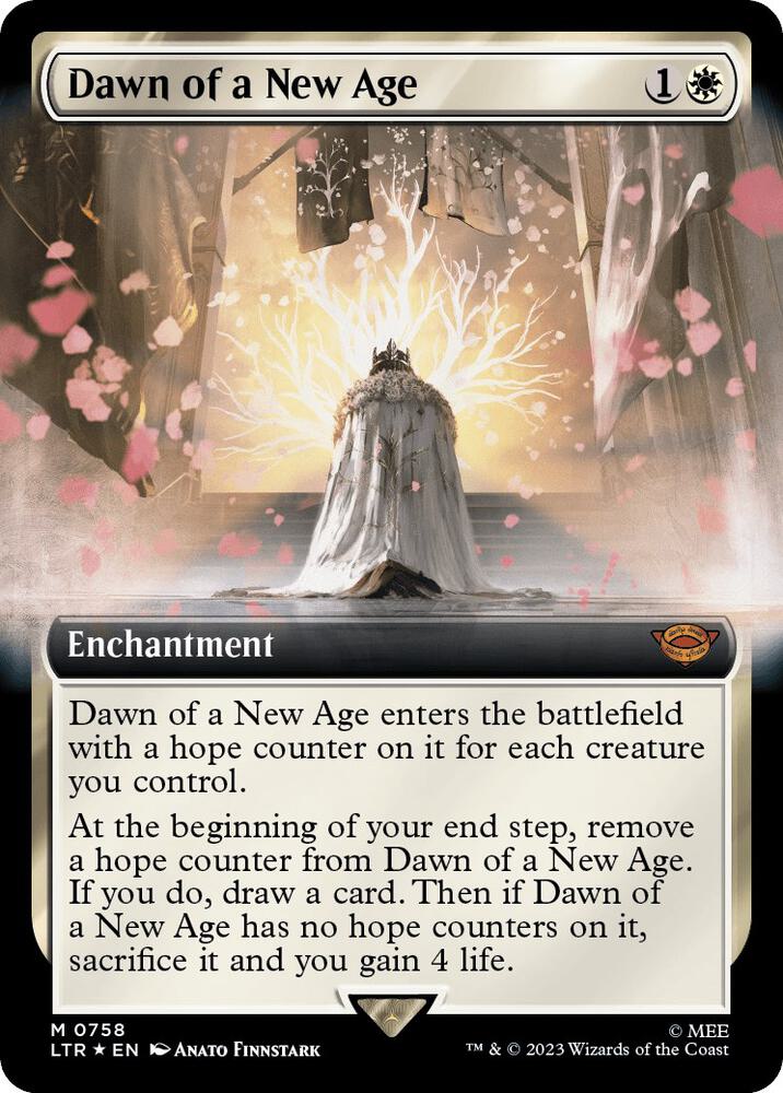 Dawn of a New Age 758/281 (Universes Beyond: The Lord of the Rings: Tales of Middle-earth)  - Extended Art Surge Foil | Good Games North