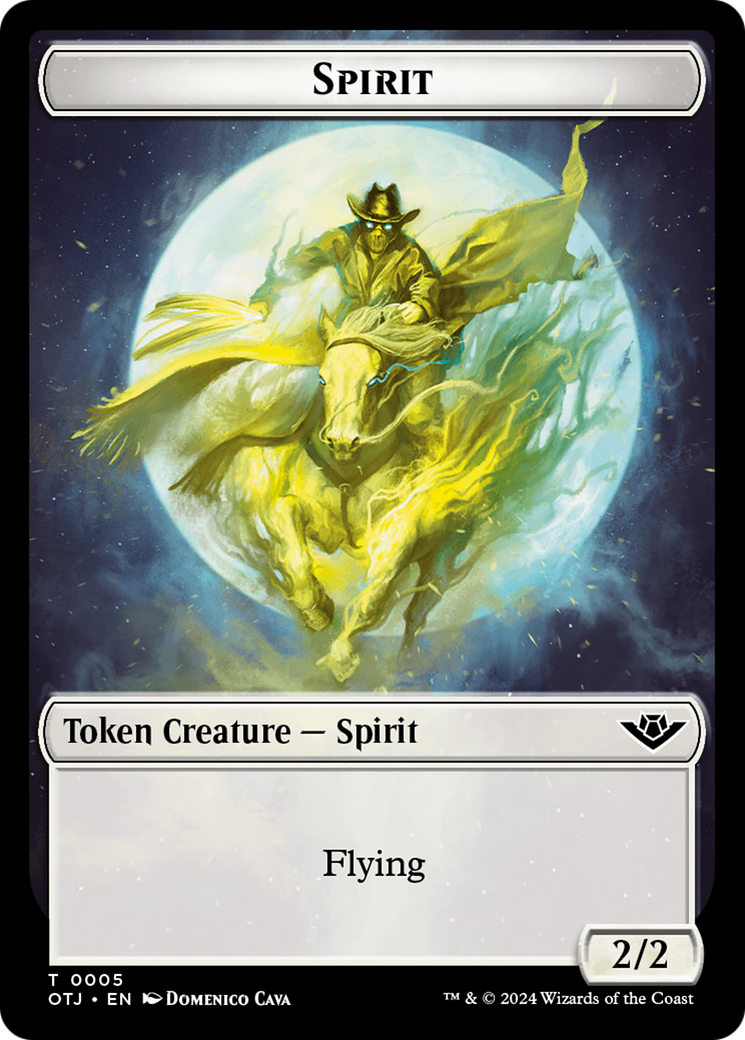Treasure // Spirit Double-Sided Token [Outlaws of Thunder Junction Tokens] | Good Games North