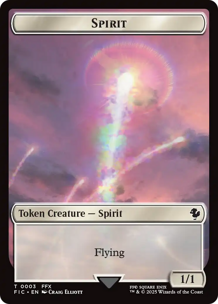 Spirit // Hero (0026) Double-Sided Token (Surge Foil) [FINAL FANTASY Commander Tokens] | Good Games North