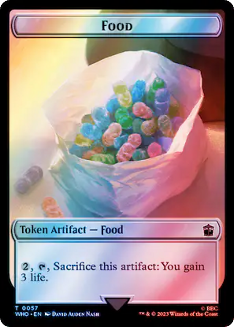Alien Angel // Food (0057) Double-Sided Token (Surge Foil) [Doctor Who Tokens] | Good Games North