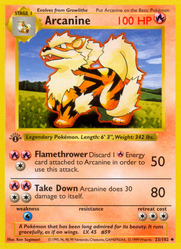 Arcanine (23/102) (Shadowless) [Base Set 1st Edition] | Good Games North