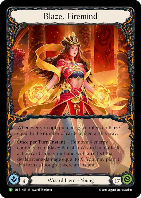 Blaze, Firemind [HER117] (Promo)  Rainbow Foil | Good Games North