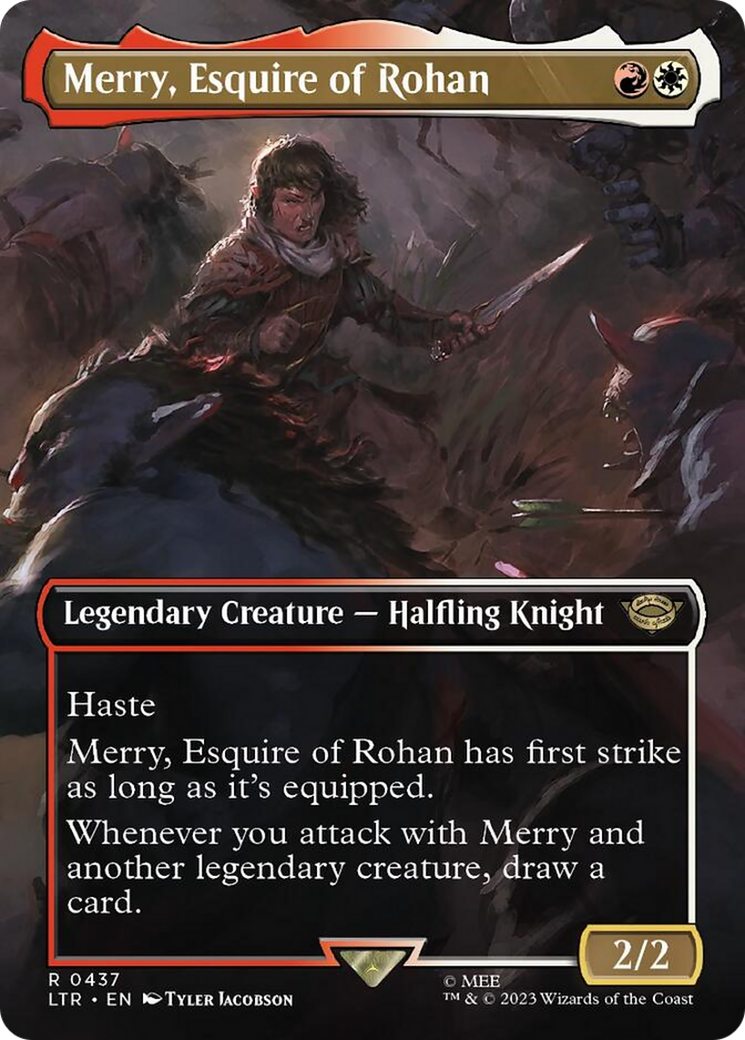 Merry, Esquire of Rohan (Borderless Alternate Art) [The Lord of the Rings: Tales of Middle-Earth] | Good Games North