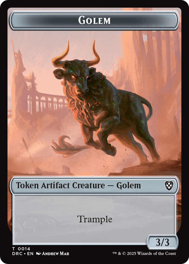 Golem (0014) // Thopter (0010) Double-Sided Token [Aetherdrift Tokens] | Good Games North