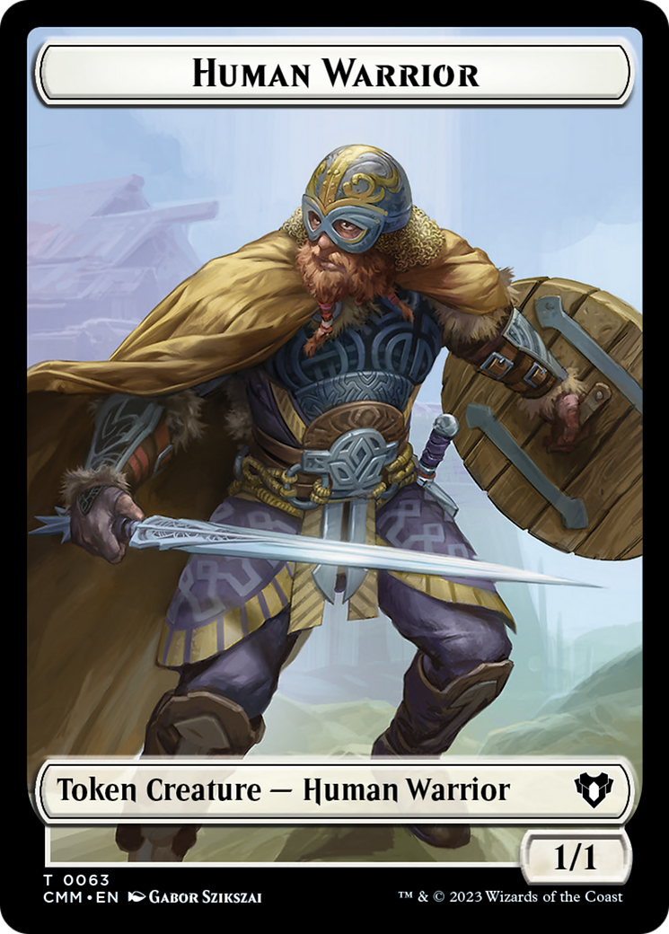 Human Warrior // Zombie Army Double-Sided Token [Commander Masters Tokens] | Good Games North