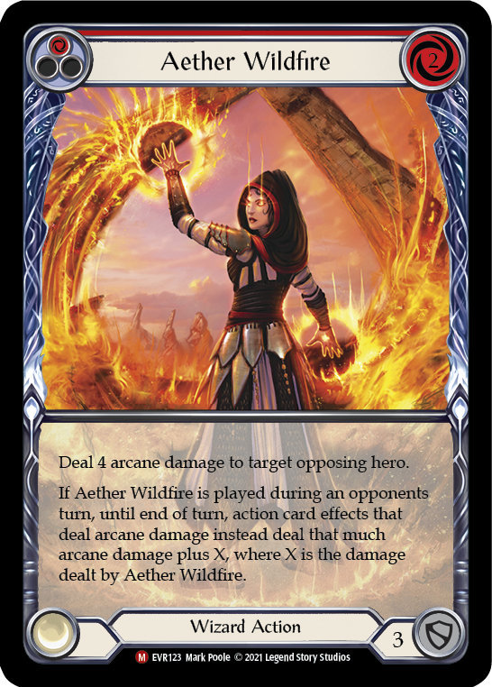Aether Wildfire [EVR123] (Everfest)  1st Edition Extended Art Rainbow Foil | Good Games North