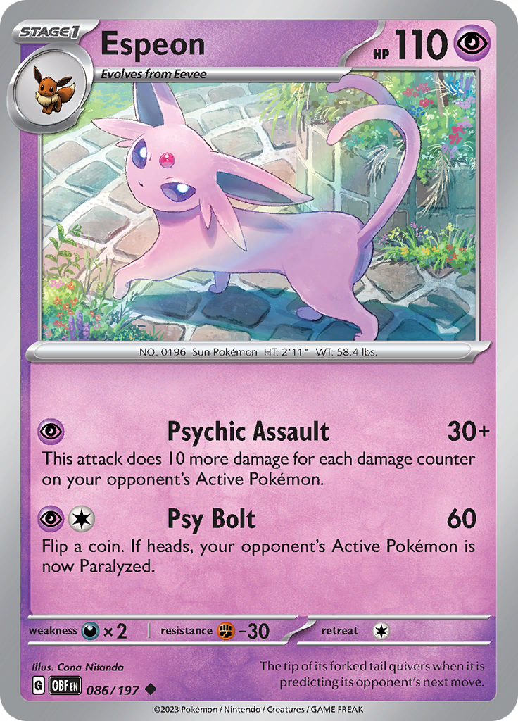 Espeon (086/197) [Scarlet & Violet: Obsidian Flames] | Good Games North