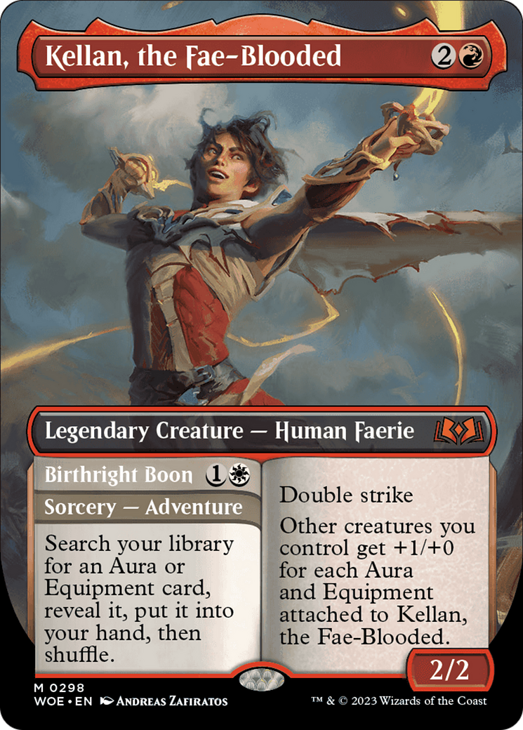 Kellan, the Fae-Blooded // Birthright Boon (Borderless Alternate Art) [Wilds of Eldraine] | Good Games North