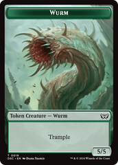 Wurm (0019) // Insect (0010) Double-Sided Token [Duskmourn: House of Horror Commander Tokens] | Good Games North