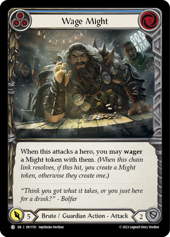 Wage Might (Blue) [HVY151] (Heavy Hitters)  Rainbow Foil | Good Games North