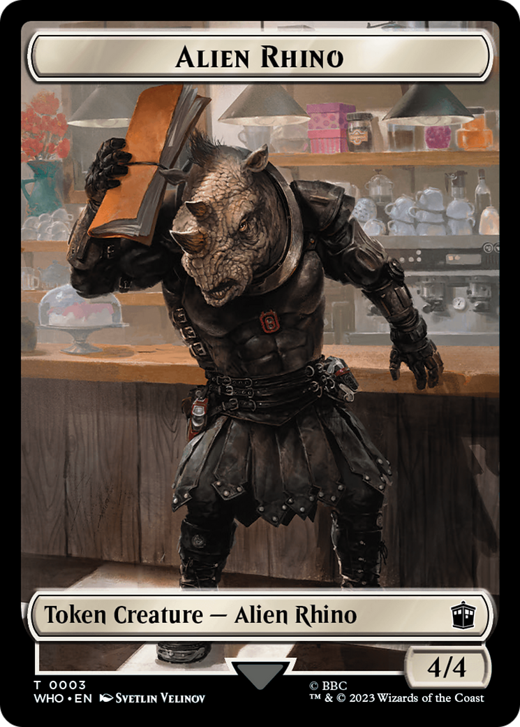 Alien Rhino // Cyberman Double-Sided Token [Doctor Who Tokens] | Good Games North