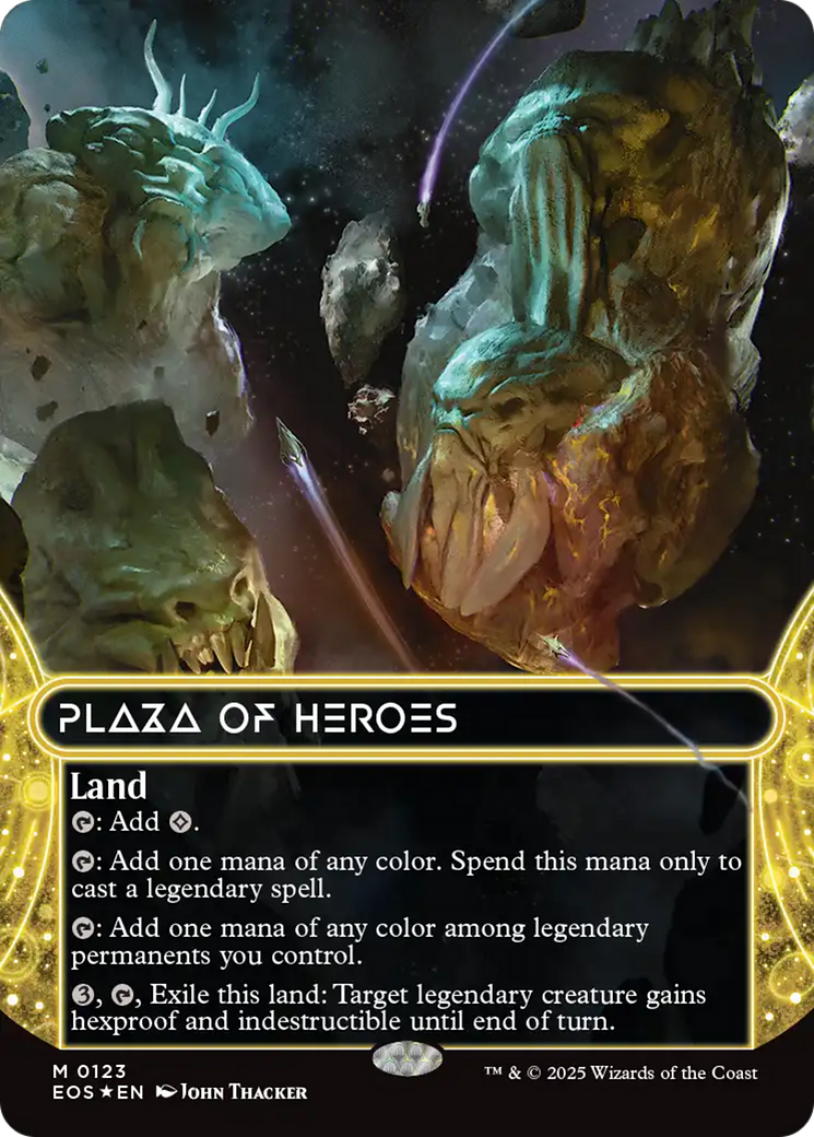Plaza of Heroes (0123) (Borderless) (Galaxy Foil) [Edge of Eternities: Stellar Sights] | Good Games North