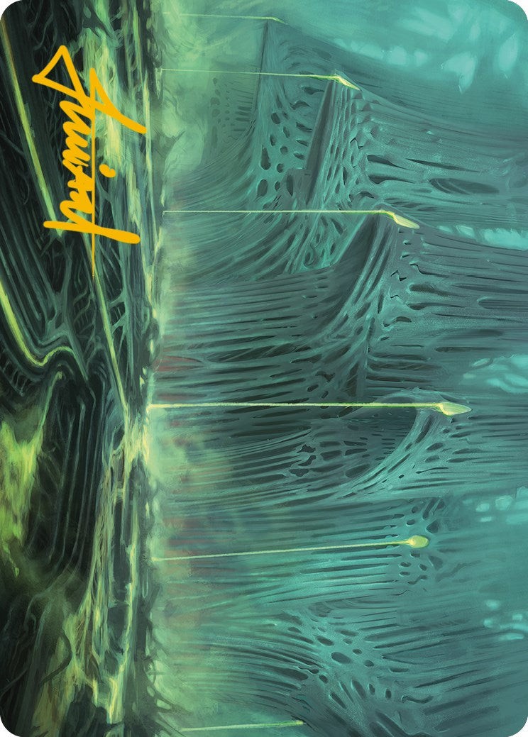 Swamp Art Card (Gold-Stamped Signature) [Phyrexia: All Will Be One Art Series] | Good Games North