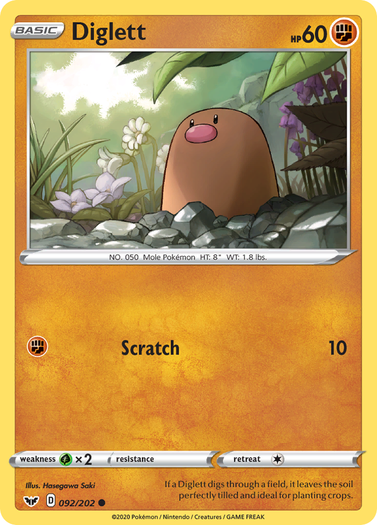 Diglett (092/202) [Sword & Shield: Base Set] | Good Games North